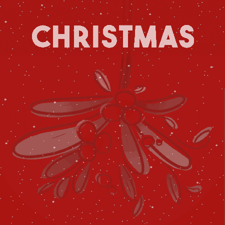 Czerwona kartka z jemiołą